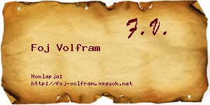 Foj Volfram névjegykártya